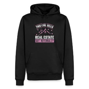 Dieses Mädchen Verkauft Immobilien Für - Männer Premium Bio Hoodie - Schwarz - Vorne - Nico (187cm)