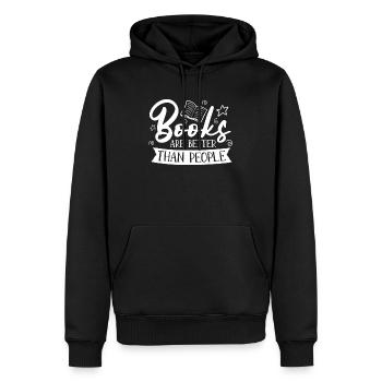 Les livres sont meilleurs que les gens pour les amateurs de livres - Sweat à capuche Premium bio Homme - noir - Devant - Nico (187cm)