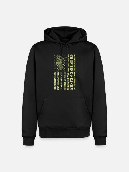 Zählsaison Für Hirschjäger - Männer Premium Bio Hoodie - Schwarz