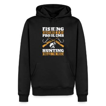 Angeln Löst Die Meisten Meiner Probleme Für - Männer Premium Bio Hoodie - Schwarz - Vorne - Nico (187cm)