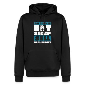 Manger dormir Vendre des biens immobiliers pour - Sweat à capuche Premium bio Homme - noir - Devant - Nico (187cm)