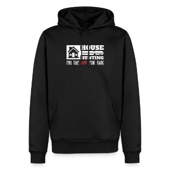 Recherche d’appartements pour les agents immobiliers - Sweat à capuche Premium bio Homme - noir - Devant - Nico (187cm)