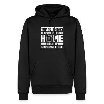 Top 10 des choses à faire lors de la vente d’une maison pour les courtiers - Sweat à capuche Premium bio Homme - noir - Devant - Nico (187cm)