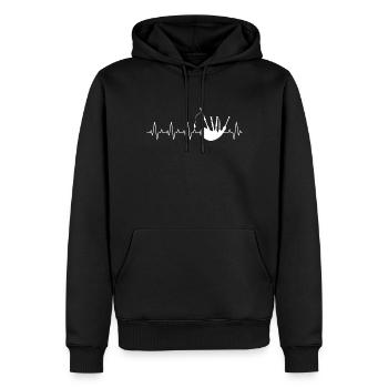 Dudelsack Herzklopfen Musiker Dudelsackspieler - Männer Premium Bio Hoodie - Schwarz - Vorne - Nico (187cm)