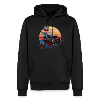 Trex Monster Truck Boys Dirt Race Dinosaur - Men’s Premium Organic Hoodie - black - Front - Nico (187cm)