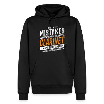 Clarinette Mélomane Créatif Clarinettiste - Sweat à capuche Premium bio Homme - noir - Devant - Nico (187cm)