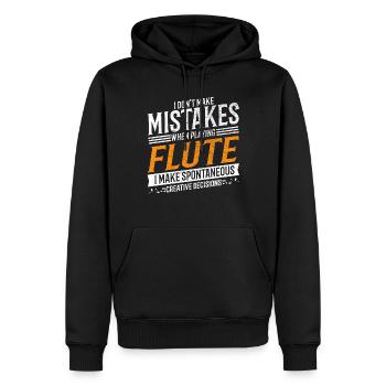Flûte Mélomane Joueur de flûte créatif - Sweat à capuche Premium bio Homme - noir - Devant - Nico (187cm)