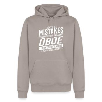 Oboe Spieler Musikinstrument Musik Oboist - Männer Premium Bio Hoodie - Taupe - Vorne - Nico (187cm)