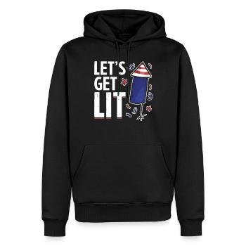Fireworks USA Celebration Drôle 4 juillet - Sweat à capuche Premium bio Homme - noir - Devant - Nico (187cm)