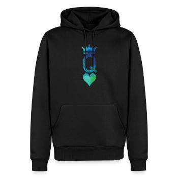 Euchre Heart Checker Card Cartes à jouer - Sweat à capuche Premium bio Homme - noir - Devant - Nico (187cm)
