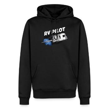RV Pilot Wohnmobil Geschenk - Männer Premium Bio Hoodie - Schwarz - Vorne - Nico (187cm)
