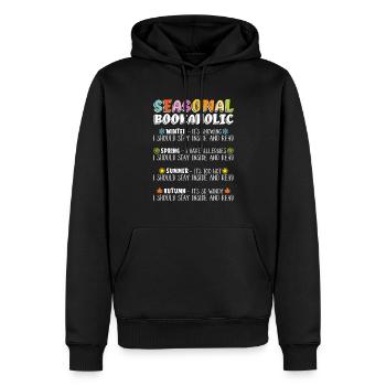 Saisonaler Bookaholic Für Buchliebhaber - Männer Premium Bio Hoodie - Schwarz - Vorne - Nico (187cm)
