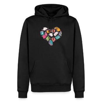 Herzbuch Für Buchliebhaber - Männer Premium Bio Hoodie - Schwarz - Vorne - Nico (187cm)