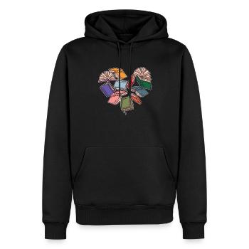 Buchliebhaber-herz Für Buchliebhaber - Männer Premium Bio Hoodie - Schwarz - Vorne - Nico (187cm)