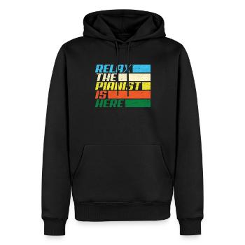 Lustiges Klavierspieler Klavier Piano Pianist - Männer Premium Bio Hoodie - Schwarz - Vorne - Nico (187cm)