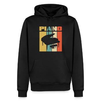 Drôle de pianiste Piano Piano Pianiste - Sweat à capuche Premium bio Homme - noir - Devant - Nico (187cm)