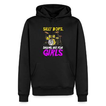 Cadeau de batteur de batterie - Sweat à capuche Premium bio Homme - noir - Devant - Nico (187cm)