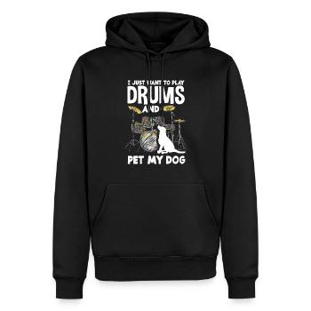 Cadeau de batteur de batterie - Sweat à capuche Premium bio Homme - noir - Devant - Nico (187cm)