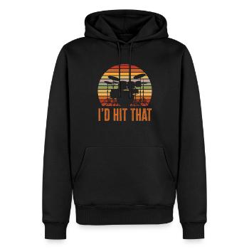 Cadeau de batteur de batterie - Sweat à capuche Premium bio Homme - noir - Devant - Nico (187cm)