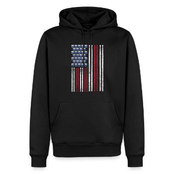 Cadeau de batteur de batterie - Sweat à capuche Premium bio Homme - noir - Devant - Nico (187cm)