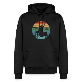 Cadeau de batteur de batterie - Sweat à capuche Premium bio Homme - noir - Devant - Nico (187cm)