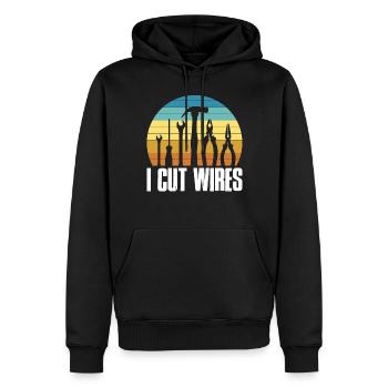 Im An Electrician I Cut Wires Elektriker Geschenk - Männer Premium Bio Hoodie - Schwarz - Vorne - Nico (187cm)