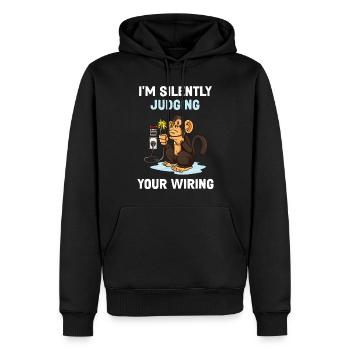Judging Your Wiring Elektriker Geschenk - Männer Premium Bio Hoodie - Schwarz - Vorne - Nico (187cm)