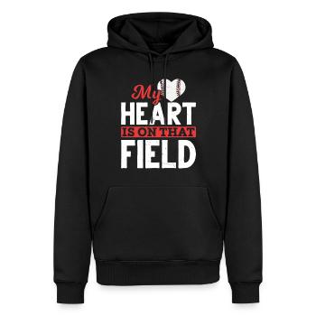 Enfants Baseball Softball Mama Baseball Heart - Sweat à capuche Premium bio Homme - noir - Devant - Nico (187cm)
