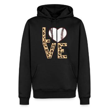 Leopard Baseball Thema Frauen Baseball - Männer Premium Bio Hoodie - Schwarz - Vorne - Nico (187cm)
