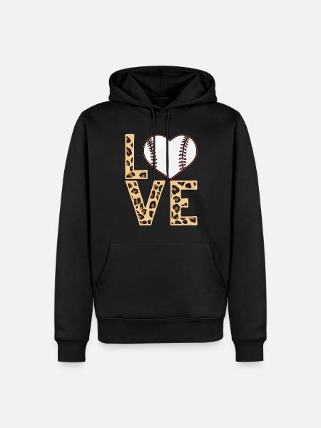Leopard Baseball Theme Women Baseball - Men’s Premium Organic Hoodie - black