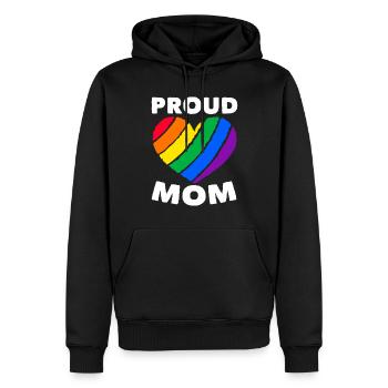 Fière Mère Cœur Coloré LGBTQ Drapeau Arc-en-ciel - Sweat à capuche Premium bio Homme - noir - Devant - Nico (187cm)