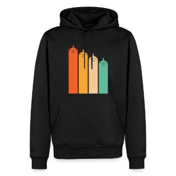Rétro couleur avion volant pilote avion amoureux de l’avion - Sweat à capuche Premium bio Homme - noir - Devant - Nico (187cm)