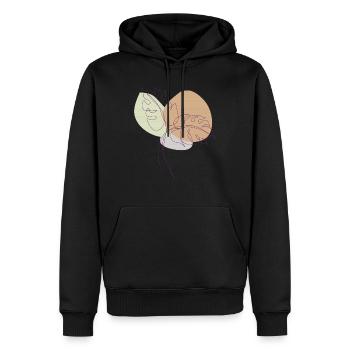 rubber drawing - Men’s Premium Organic Hoodie - black - Front - Nico (187cm)