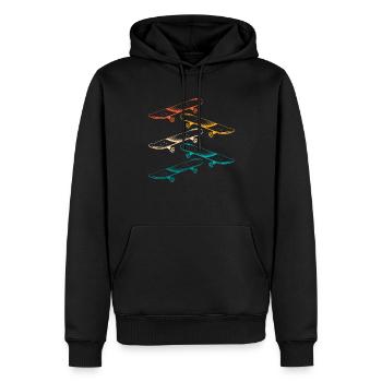 Retro-skateboard Für Skateboarder - Männer Premium Bio Hoodie - Schwarz - Vorne - Nico (187cm)