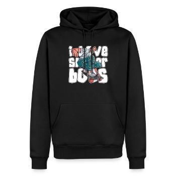 J’adore Skater Boys pour les skateboarders - Sweat à capuche Premium bio Homme - noir - Devant - Nico (187cm)