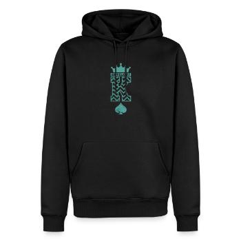 Doppelkopf Pik König Kartenspiel Doko - Männer Premium Bio Hoodie - Schwarz - Vorne - Nico (187cm)