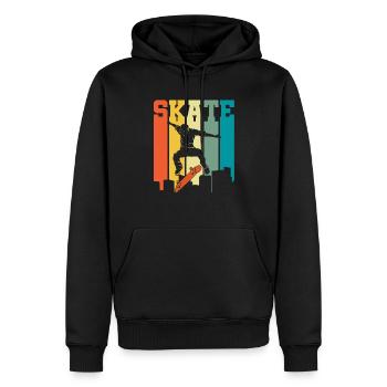 Skate Retro Für Skateboarder - Männer Premium Bio Hoodie - Schwarz - Vorne - Nico (187cm)