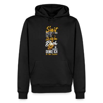 Lustiges Saxophon Geschenk - Männer Premium Bio Hoodie - Schwarz - Vorne - Nico (187cm)