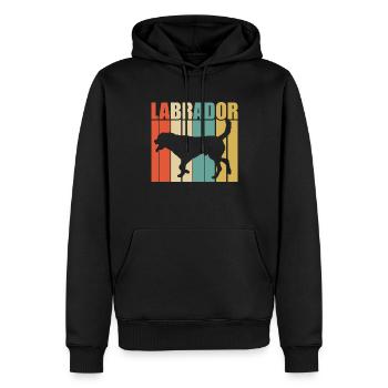 Labrador rétro - Sweat à capuche Premium bio Homme - noir - Devant - Nico (187cm)