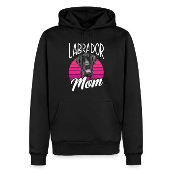Labrador noir Labrador Mama - Sweat à capuche Premium bio Homme - noir - Devant - Nico (187cm)