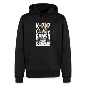 K-Pop K-Drama Musique pop coréenne - Sweat à capuche Premium bio Homme - noir - Devant - Nico (187cm)
