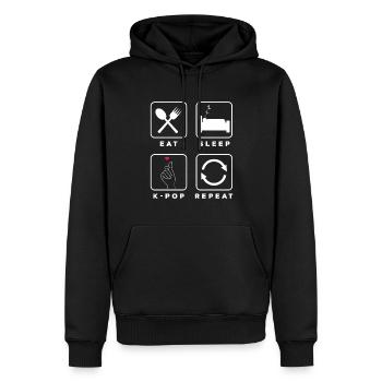 K-Pop K-Drama Musique pop coréenne - Sweat à capuche Premium bio Homme - noir - Devant - Nico (187cm)