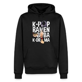 K-Pop K-Drama Musique pop coréenne - Sweat à capuche Premium bio Homme - noir - Devant - Nico (187cm)