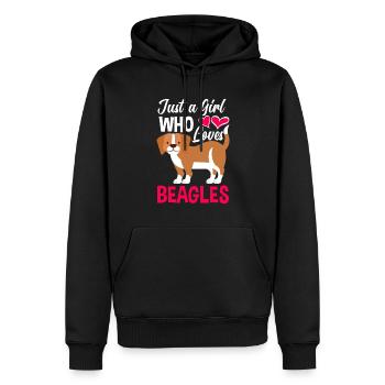 Lustiges Beagle Geschenk Beagle Mädchen - Männer Premium Bio Hoodie - Schwarz - Vorne - Nico (187cm)