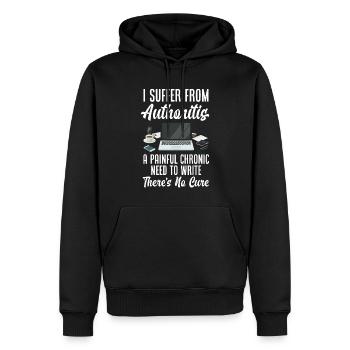 Auteur Auteur Drôle Auteur Cadeau - Sweat à capuche Premium bio Homme - noir - Devant - Nico (187cm)