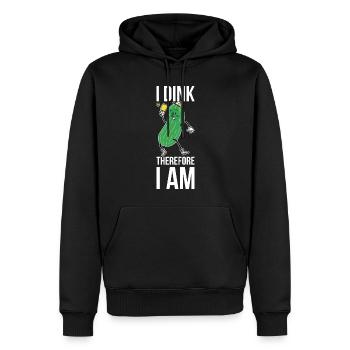Je dink donc je suis pickleball cadeau - Sweat à capuche Premium bio Homme - noir - Devant - Nico (187cm)