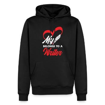 Auteur Auteur Drôle Auteur Cadeau - Sweat à capuche Premium bio Homme - noir - Devant - Nico (187cm)