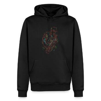 Saxophon Jazz - Männer Premium Bio Hoodie - Schwarz - Vorne - Nico (187cm)