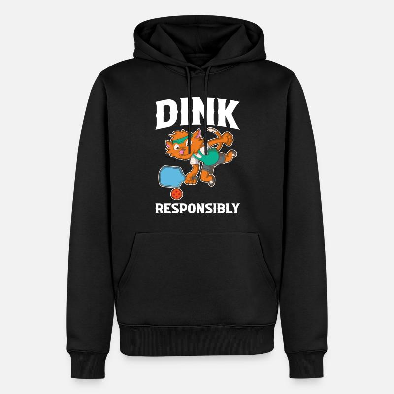 Dink Responsibly Pickleball Pickleball Geschenk - Männer Premium Bio Hoodie - Schwarz