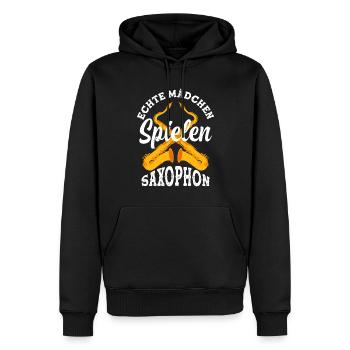 Echte Mädchen Spielen Saxophon - Männer Premium Bio Hoodie - Schwarz - Vorne - Nico (187cm)